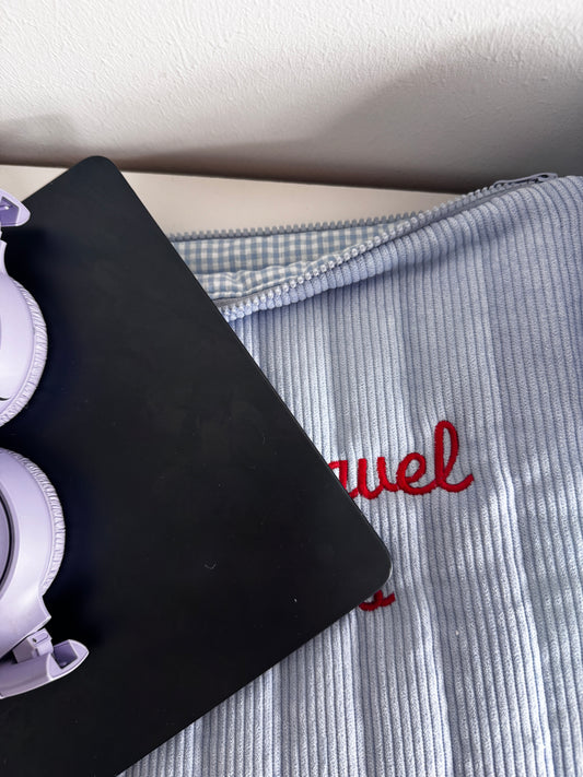 Laptop Sleeve + Organiser Corduroy Blue