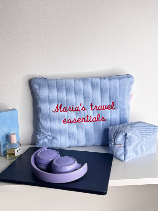 Laptop Sleeve + Organiser Corduroy Blue